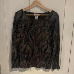 Easy Spirit Black and Brown Swirl top